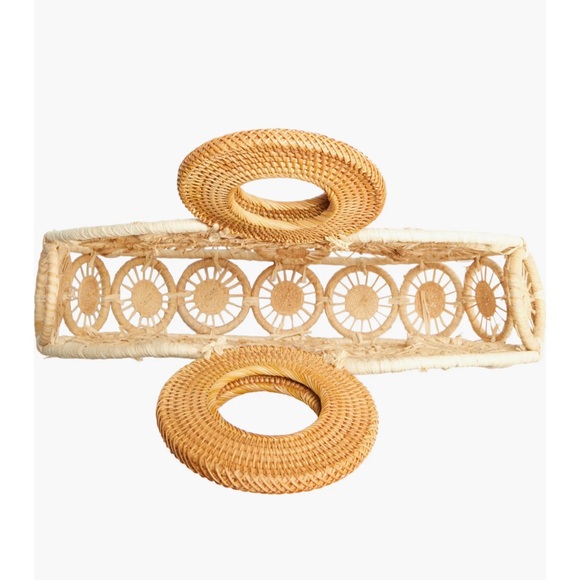 Cult Gaia Stella Large Raffia Woven Tote Bag NEW - Picture 4 of 15